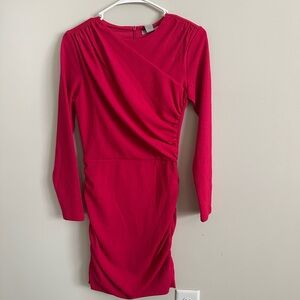 H&M Vibrant Red Long Sleeve Dress